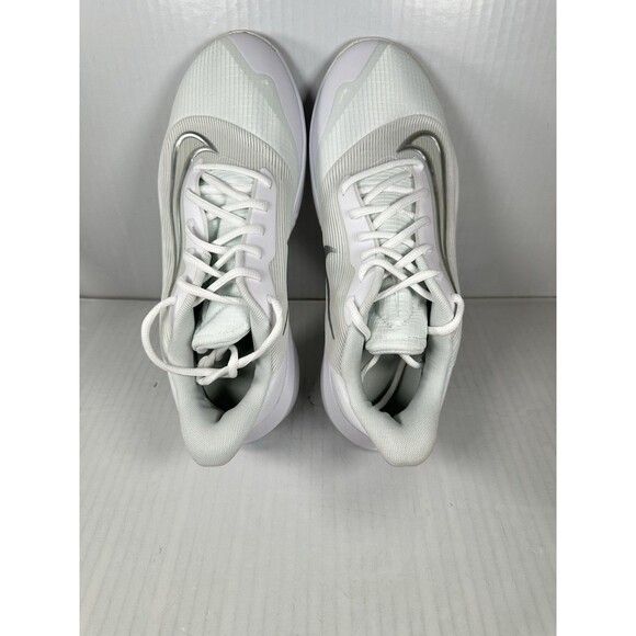 Size 10.5 Nike Precision VII Basketball Shoe White Smoke Grey Men FN4322-100 NEW main image 4